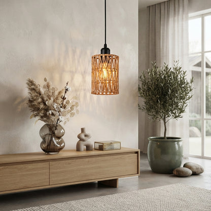 Suspension en fibres naturelles tressées – Design chaleureux