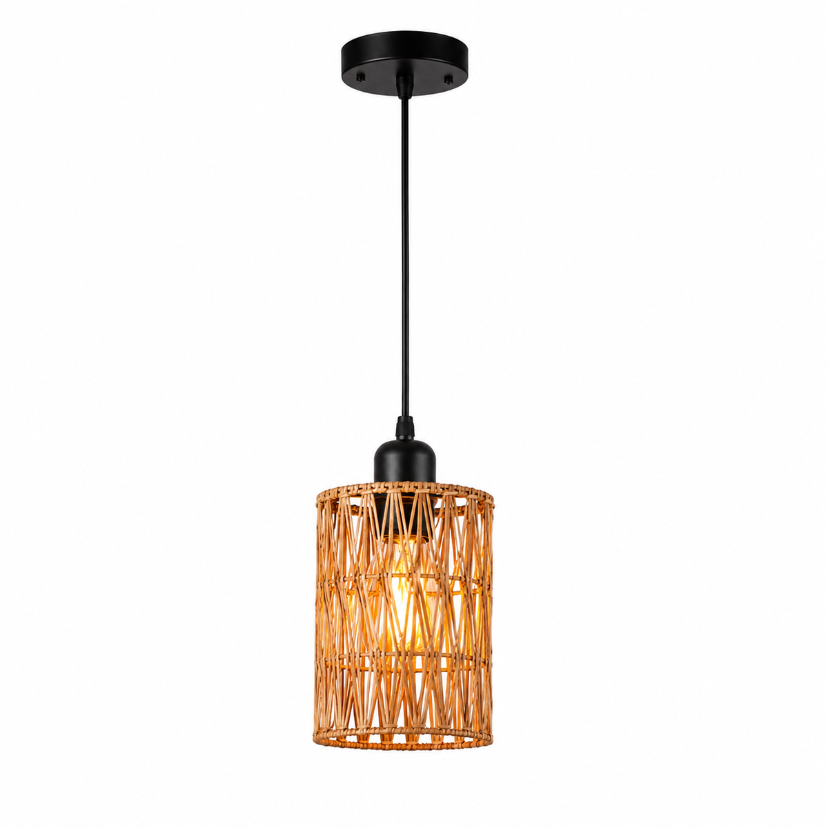 American Imitation Hemp Rope Rattan Hand-Woven Ceiling Light Fixture in Southeast Asian Style for Restaurants and Hotels