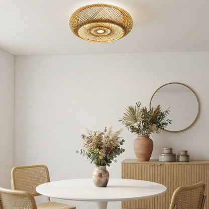 Plafonnier en bambou tressé – Design naturel