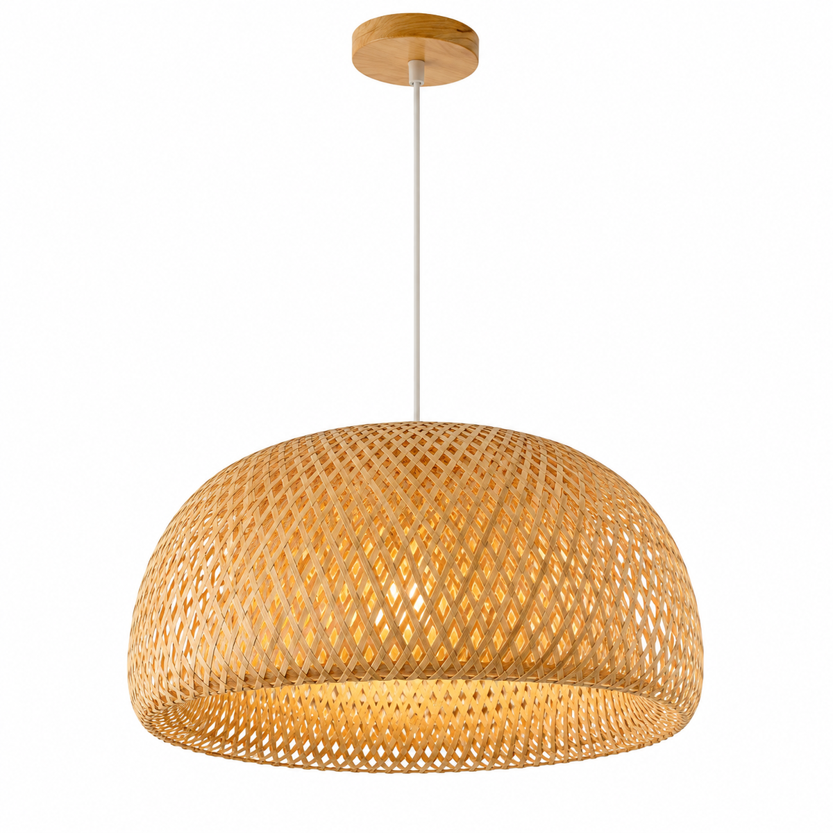 Lampe Suspendue En Rotin De Bambou Tissé À La Main, Lustre Rustique Boho, Plafonnier Beige Pour Cuisine, Île, Salle À Manger, Chambre À Coucher, Salon