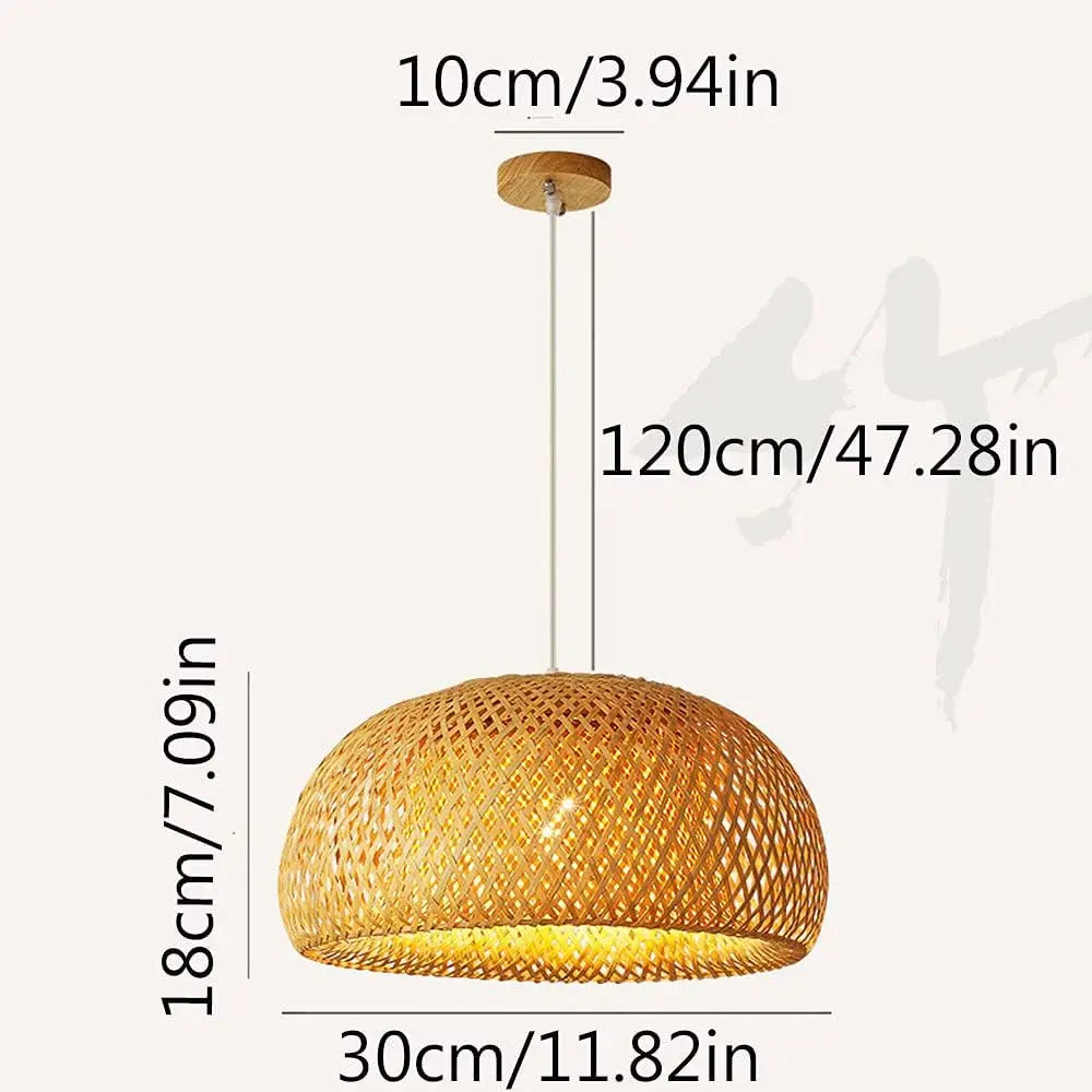 Lampe Suspendue En Rotin De Bambou Tissé À La Main, Lustre Rustique Boho, Plafonnier Beige Pour Cuisine, Île, Salle À Manger, Chambre À Coucher, Salon