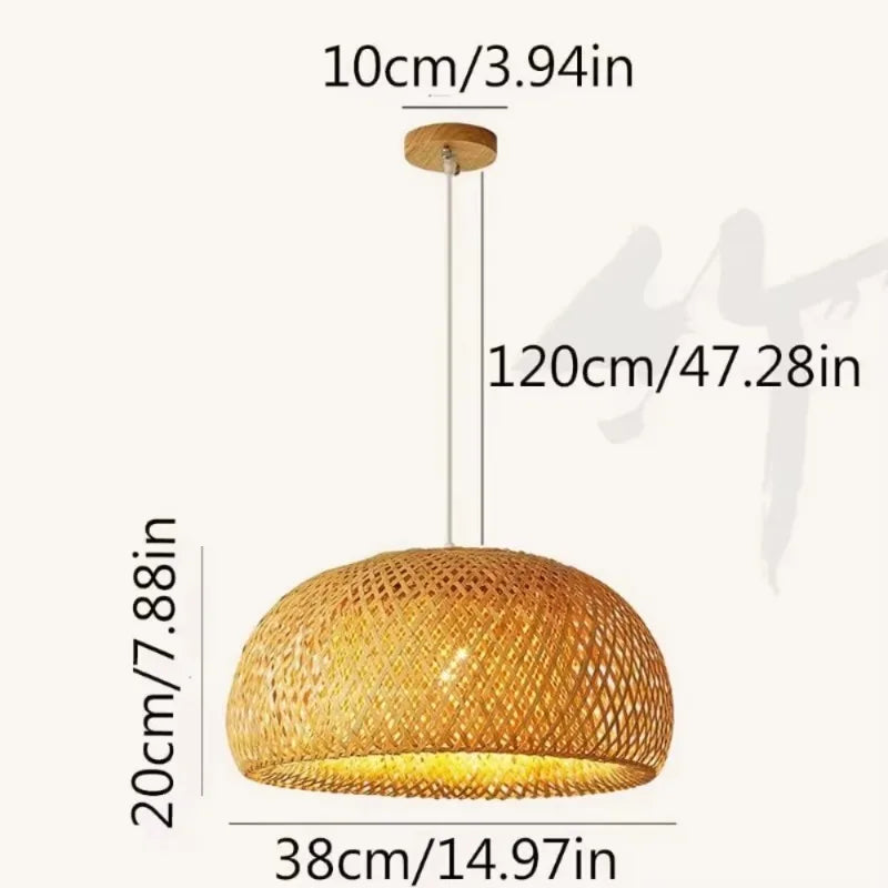 Lampe Suspendue En Rotin De Bambou Tissé À La Main, Lustre Rustique Boho, Plafonnier Beige Pour Cuisine, Île, Salle À Manger, Chambre À Coucher, Salon